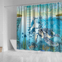 Personalized Snorkeling Hawaii Shower Curtain Ocean Lover Hawaiian Kakau Honu Turtle