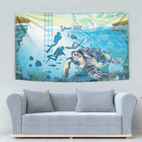 Personalized Snorkeling Hawaii Tapestry Ocean Lover Hawaiian Kakau Honu Turtle