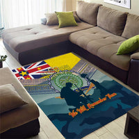 Niue ANZAC Day Area Rug We Will Remember Them Camouflage Style