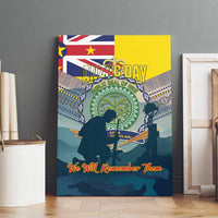 Niue ANZAC Day Canvas Wall Art We Will Remember Them Camouflage Style