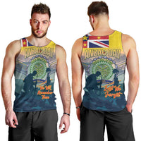 Niue ANZAC Day Men Tank Top We Will Remember Them Camouflage Style