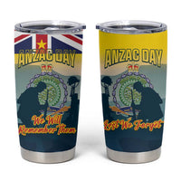 Niue ANZAC Day Tumbler Cup We Will Remember Them Camouflage Style LT14 Yellow - Polynesian Pride
