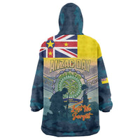 Niue ANZAC Day Wearable Blanket Hoodie We Will Remember Them Camouflage Style