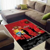 Tonga ANZAC Day Area Rug Ngatu Pattern We Will Remember Them