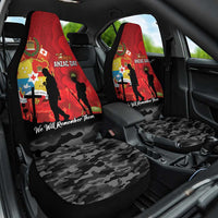 Tonga ANZAC Day Car Seat Cover Ngatu Pattern We Will Remember Them
