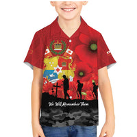 Tonga ANZAC Day Family Matching Mermaid Dress and Hawaiian Shirt Ngatu Pattern We Will Remember Them LT14 Son's Shirt Red - Polynesian Pride