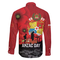 Tonga ANZAC Day Family Matching Short Sleeve Bodycon Dress and Hawaiian Shirt Ngatu Pattern We Will Remember Them LT14 - Polynesian Pride