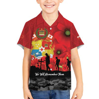 Tonga ANZAC Day Family Matching Summer Maxi Dress and Hawaiian Shirt Ngatu Pattern We Will Remember Them LT14 Son's Shirt Red - Polynesian Pride