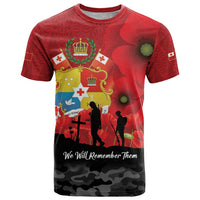 Tonga ANZAC Day T Shirt Ngatu Pattern We Will Remember Them