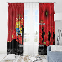 Tonga ANZAC Day Window Curtain Ngatu Pattern We Will Remember Them