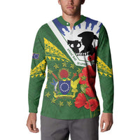 Cook Islands ANZAC Day Button Sweatshirt Last Post Lest We Forget