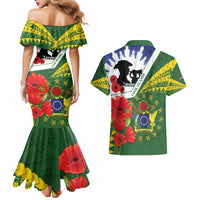 Cook Islands ANZAC Day Couples Matching Mermaid Dress and Hawaiian Shirt Last Post Lest We Forget