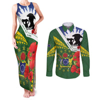 Cook Islands ANZAC Day Couples Matching Tank Maxi Dress and Long Sleeve Button Shirt Last Post Lest We Forget