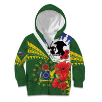 Cook Islands ANZAC Day Kid Hoodie Last Post Lest We Forget