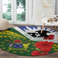 Cook Islands ANZAC Day Round Carpet Last Post Lest We Forget