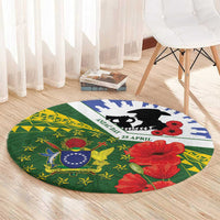 Cook Islands ANZAC Day Round Carpet Last Post Lest We Forget