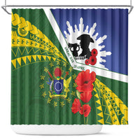 Cook Islands ANZAC Day Shower Curtain Last Post Lest We Forget
