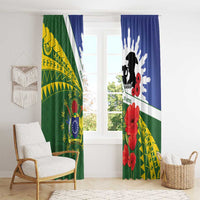 Cook Islands ANZAC Day Window Curtain Last Post Lest We Forget