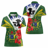 Cook Islands ANZAC Day Women Polo Shirt Last Post Lest We Forget