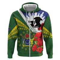 Cook Islands ANZAC Day Zip Hoodie Last Post Lest We Forget
