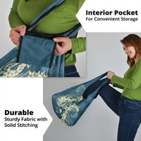 Cyan Polynesia Hammerhead Shark Tattoo With Plumeria Lei Grocery Bag