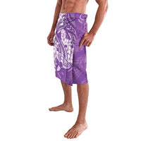 Purple Polynesia Hammerhead Shark Tattoo With Plumeria Lei Lavalava