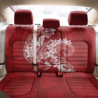 Red Polynesia Hammerhead Shark Tattoo With Plumeria Lei Back Car Seat Cover LT14 - Polynesian Pride
