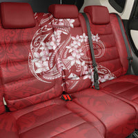 Red Polynesia Hammerhead Shark Tattoo With Plumeria Lei Back Car Seat Cover LT14 - Polynesian Pride