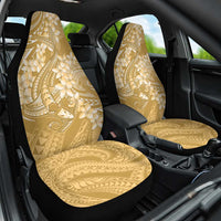 Yellow Polynesia Hammerhead Shark Tattoo With Plumeria Lei Car Seat Cover