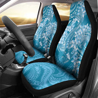 Blue Polynesia Hammerhead Shark Tattoo With Plumeria Lei Car Seat Cover