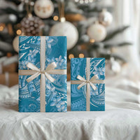 Blue Polynesia Hammerhead Shark Tattoo With Plumeria Lei Wrapping Paper - Polynesian Pride