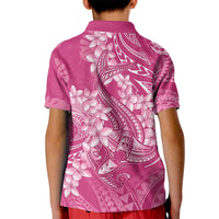 Pink Polynesia Hammerhead Shark Tattoo With Plumeria Lei Kid Polo Shirt