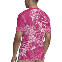 Pink Polynesia Hammerhead Shark Tattoo With Plumeria Lei Rugby Jersey