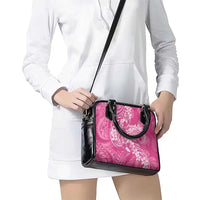 Pink Polynesia Hammerhead Shark Tattoo With Plumeria Lei Shoulder Handbag