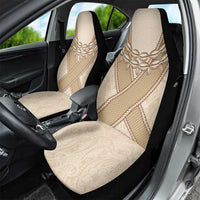Mauri Ribaberiki Kiribati Car Seat Cover Cowrie Shells Lei Palm Leaf Weaving