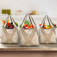 Mauri Ribaberiki Kiribati Grocery Bag Cowrie Shells Lei Palm Leaf Weaving