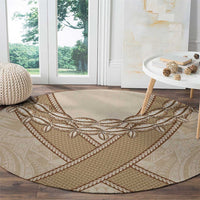 Mauri Ribaberiki Kiribati Round Carpet Cowrie Shells Lei Palm Leaf Weaving