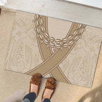 Mauri Ribaberiki Kiribati Rubber Doormat Cowrie Shells Lei Palm Leaf Weaving