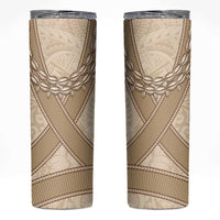 Mauri Ribaberiki Kiribati Skinny Tumbler Cowrie Shells Lei Palm Leaf Weaving