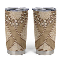Mauri Ribaberiki Kiribati Tumbler Cup Cowrie Shells Lei Palm Leaf Weaving