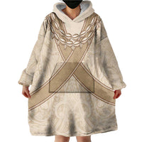 Mauri Ribaberiki Kiribati Wearable Blanket Hoodie Cowrie Shells Lei Palm Leaf Weaving