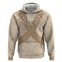 Mauri Ribaberiki Kiribati Zip Hoodie Cowrie Shells Lei Palm Leaf Weaving