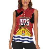 Mauri Kiribati Independence Day Women Sleeveless Polo Shirt 1979 Proud National Frigatebird