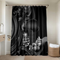 Black Hafa Adai Guam Bathroom Set Chamorro Latte Stone Hand With Plumeria - Polynesian Pride