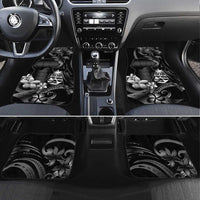 Black Hafa Adai Guam Car Mats Chamorro Latte Stone Hand With Plumeria