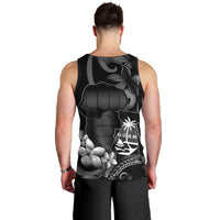 Black Hafa Adai Guam Men Tank Top Chamorro Latte Stone Hand With Plumeria