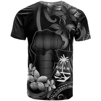 Black Hafa Adai Guam T Shirt Chamorro Latte Stone Hand With Plumeria