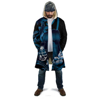 Blue Hafa Adai Guam Cloak Chamorro Latte Stone Hand With Plumeria - Polynesian Pride