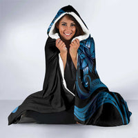 Blue Hafa Adai Guam Hooded Blanket Chamorro Latte Stone Hand With Plumeria