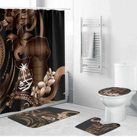 Brown Hafa Adai Guam Bathroom Set Chamorro Latte Stone Hand With Plumeria - Polynesian Pride